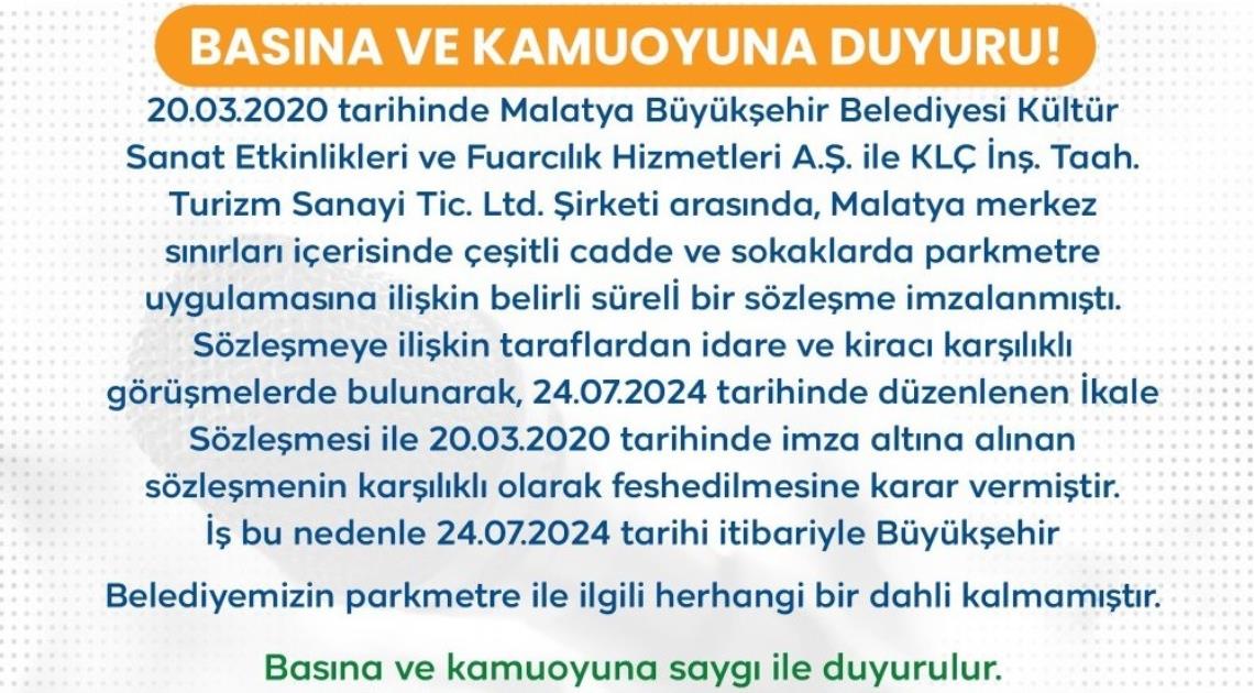 BASINA VE KAMUOYUNA DUYURU!